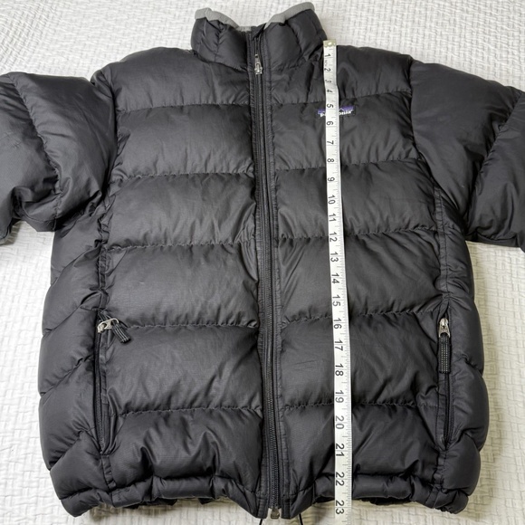 PATAGONIA Puffer Full Zip Jacket Kids Size Large Black Goose Down - Picture 9 of 16